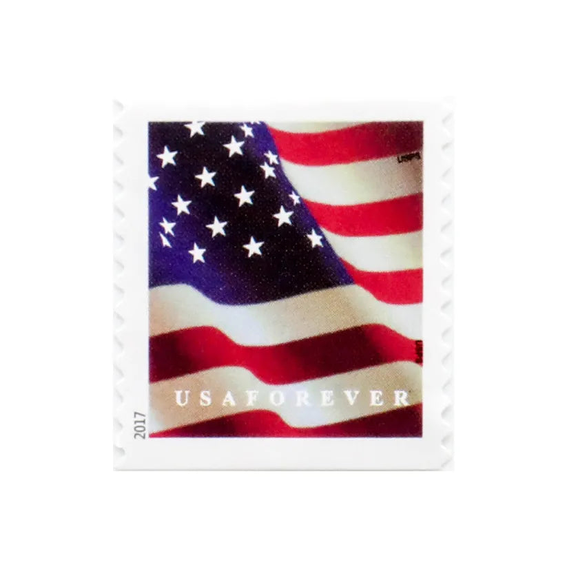 Coil/roll of Year 2017 (100) American Flag Sealed USPS Forever Postage Stamps