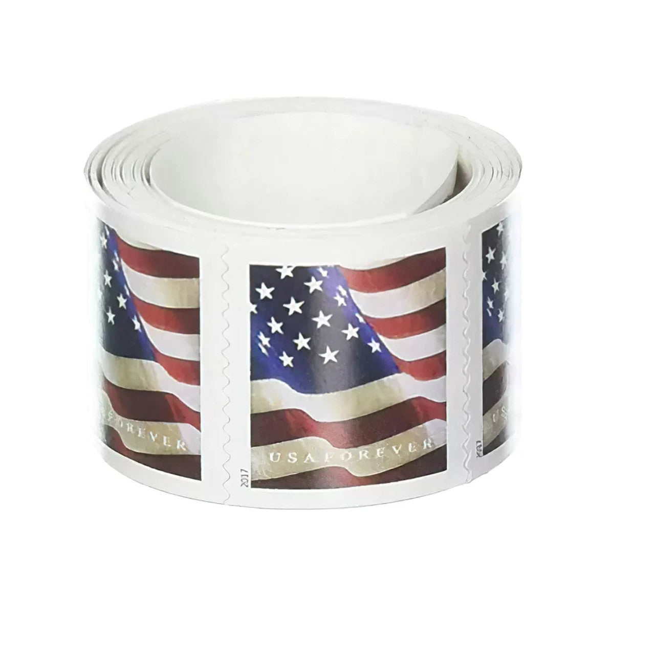 Coil/roll of Year 2017 (100) American Flag Sealed USPS Forever Postage Stamps